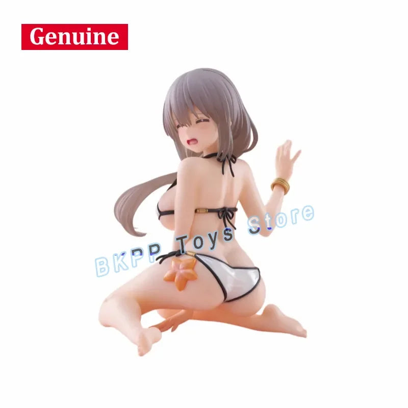 New Taito Uzaki Tsuki Swimsuit Figure, Authentic 13cm Pvc Desktop Decor, Beach Ver. Anime Collectible Model Gift For Fans