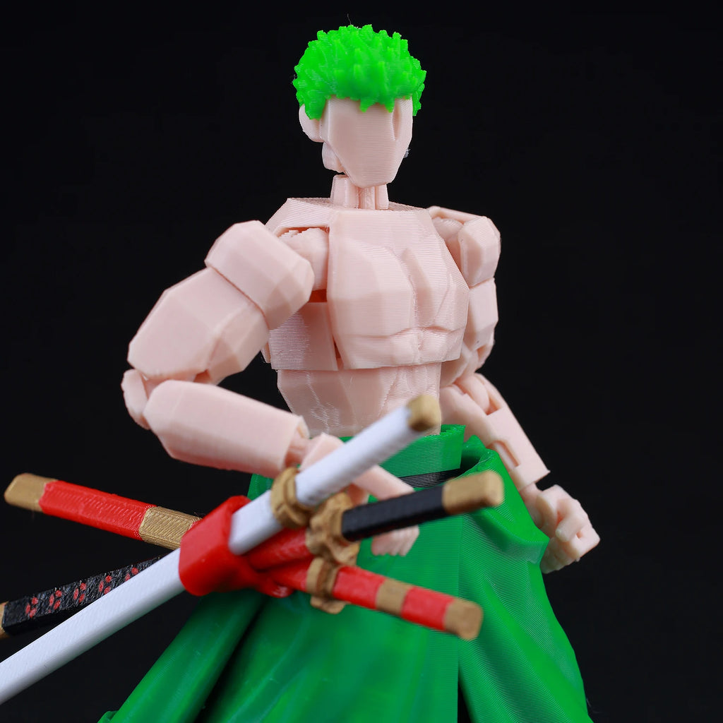 9L 3D Printed Roronoa Zoro One Piece Lucky Dummy 13 Movable Shapeshift Action Figures Mannequin Toys for Anime Lovers