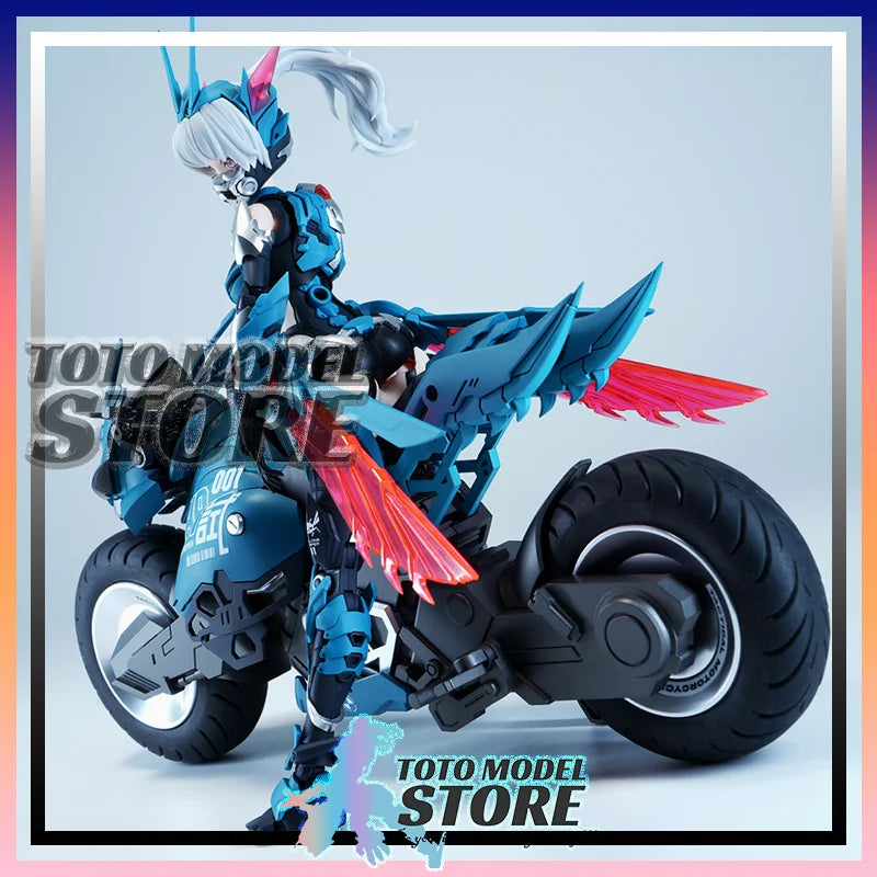 [IN-STOCK]Nuke Matrix Fantasy Girls CF08 Cyclone Hopper Yip Fung Sim Mecha Girl Buildable Action Figure With Cyber Motorcycle