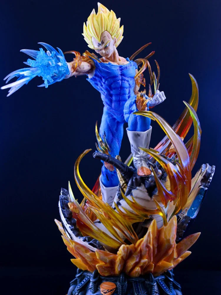 41cm Dragon Ball Figure Vegeta IV GK Super Saiyan Standing Posture Three-head Replaceable Anime Model Pvc Ornaments Children Toy