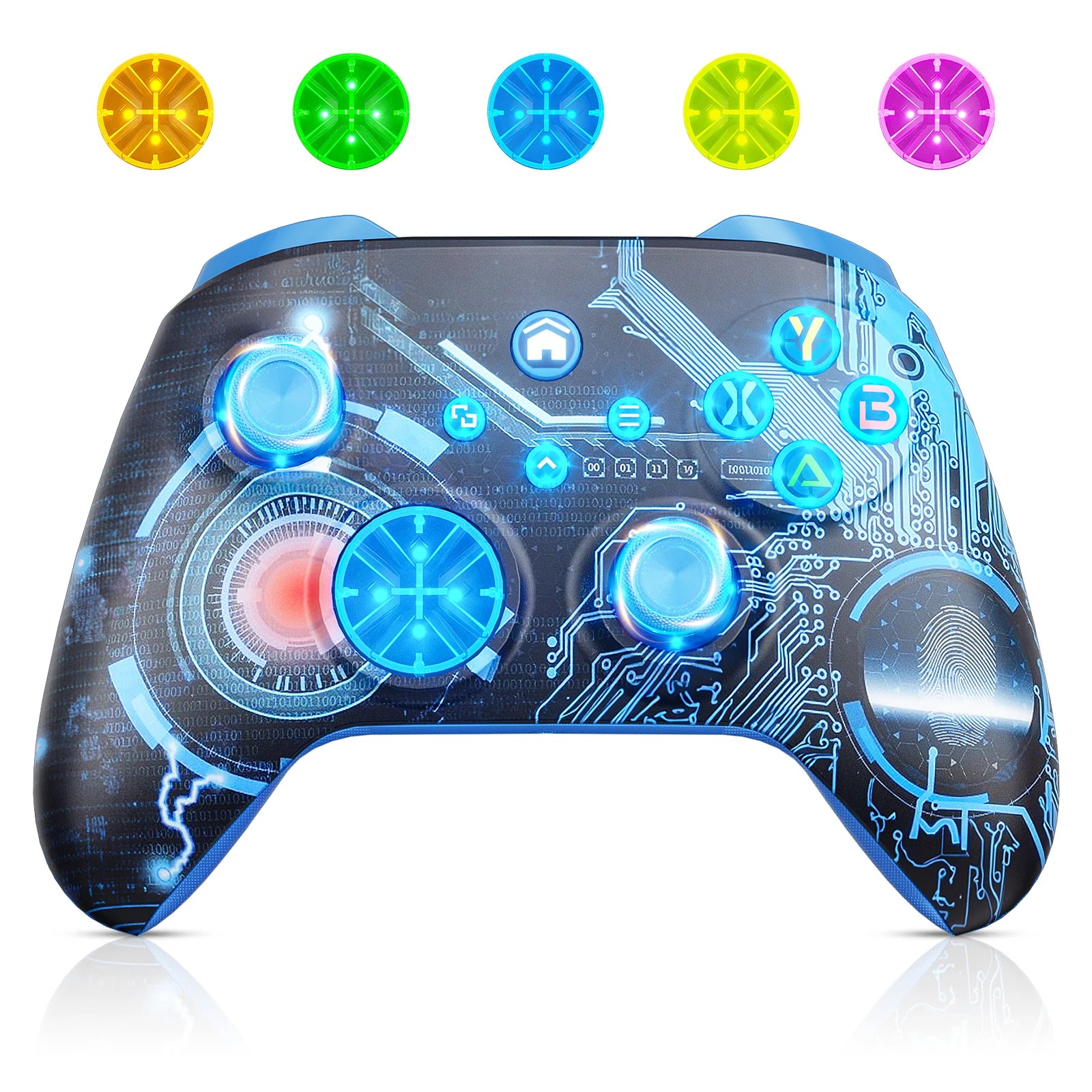 Wireless Xbox Controller for Xbox One X-S/ Xbox Series X-S/ PC, Support Turbo Macro Function, Six-Axis Sensor and Dual Vibration