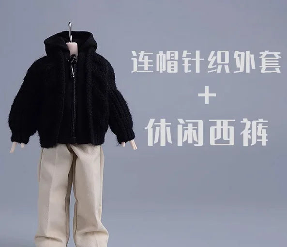 1/12 Scale Male Soldier Knitted Sweatshirt Sweater Jacket Cardigan Coat for 6in Asi Dolls Action FIgure Body Model DIY