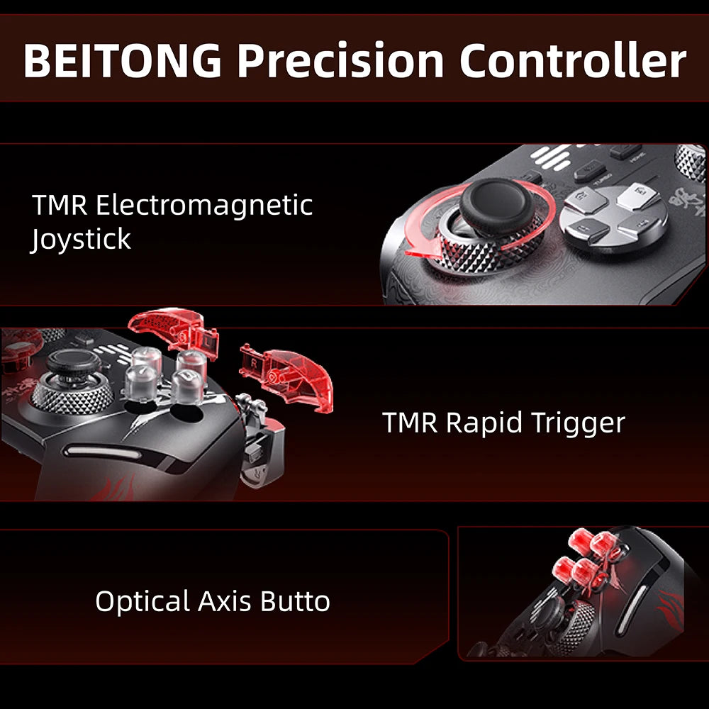 BEITONG KP40 Elite WUCHANG Fallen Feathers Gaming Controller TMR Joystick Trigger Gamepad for PC/Nintendo Switch/ IOS Android/TV