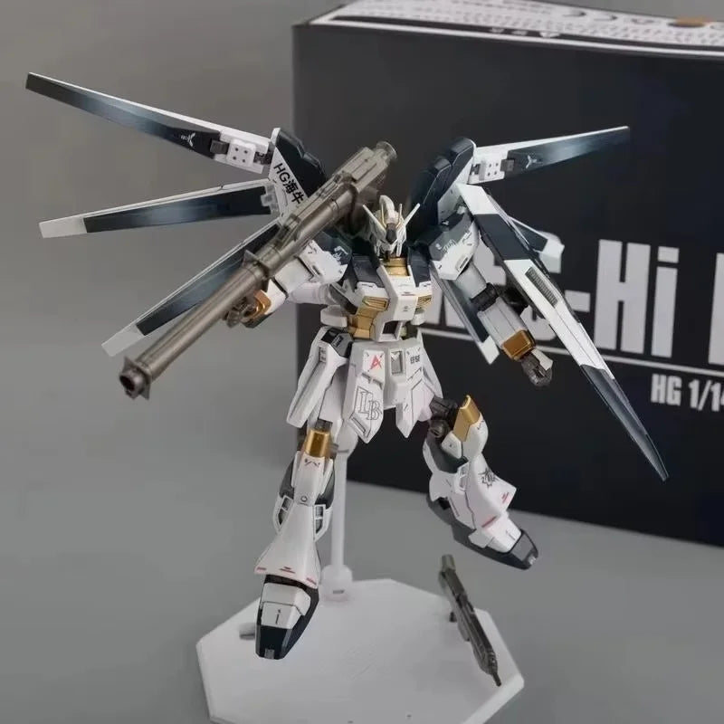 Hi-ν RX-93-ν2 HG 1/144 Hi Nu GPB Color Mech Assembly Model Kit Action Figure Boys' Puzzle Toys Desktop Ornament Doll Collectible