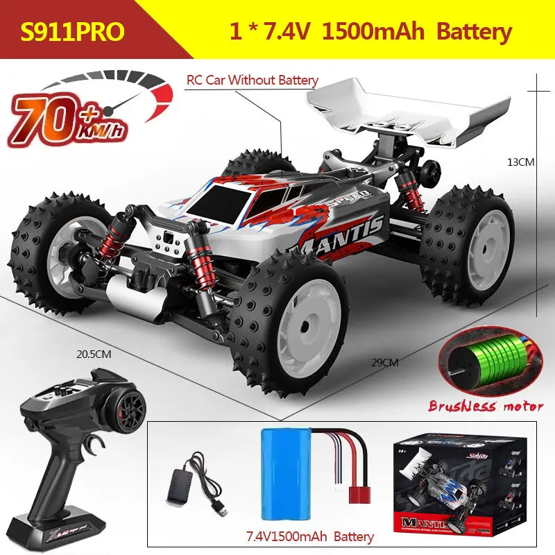 S911PRO 1:16 4WD RC кола 70KM/H или 50KM/H Колички за дистанционно управление Високоскоростен дрифт Безчетков Monster Truck за деца VS Wltoys 144001