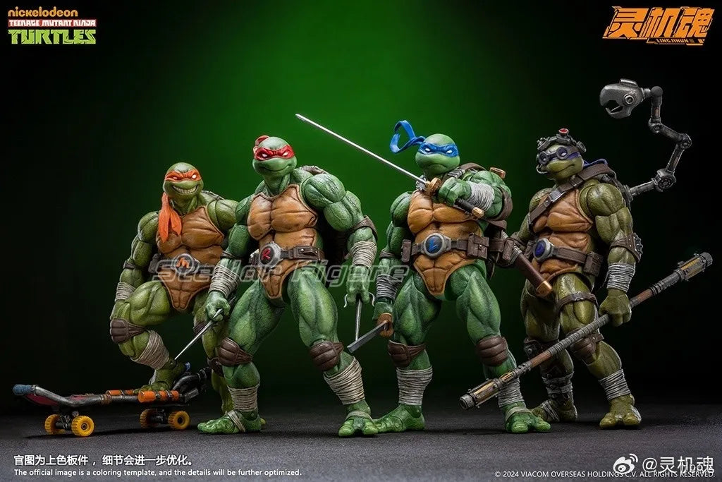 【SF】JOYTOY TMNT 1/19 Action Donatello Michelangelo Leonardo Raphael  Donatello Figure Model Toys Gifts Collection Ornaments