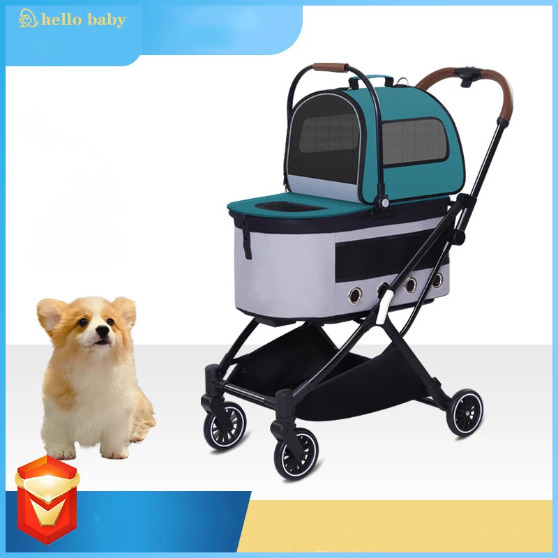 Träger Haustier-Kinderwagen Hund Katze Leichter faltbarer Wagenkorb Rucksack Ein Wagen mit drei Funktionen Käfig Haustier-Reisetrolley