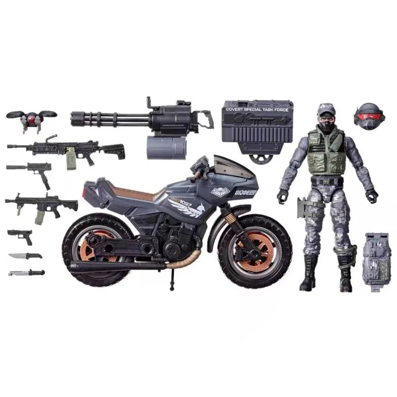 New Original Hasbro G.I. Joe Classified Series #127 Night Force Jason Shockwave Faria & Night Pursuit Cycle Action Figure Model