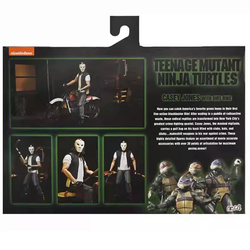 Casey Jones with Dirt Bike Figure NECA 54514 Teenage Mutant Ninja Turtle Action Figuras Anime TMNT Model Peripheral 7-Inch Gift