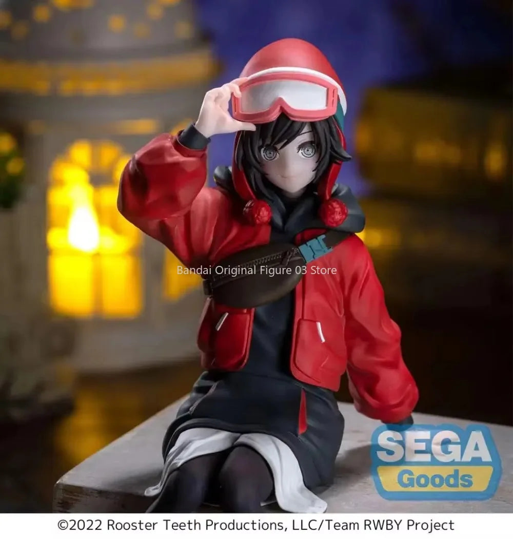 SEGA Original RWBY Ruby Rose Weiss Schnee Anime Character Model Ornament Collection Figure Kids Toy Christmas Birthday Gift