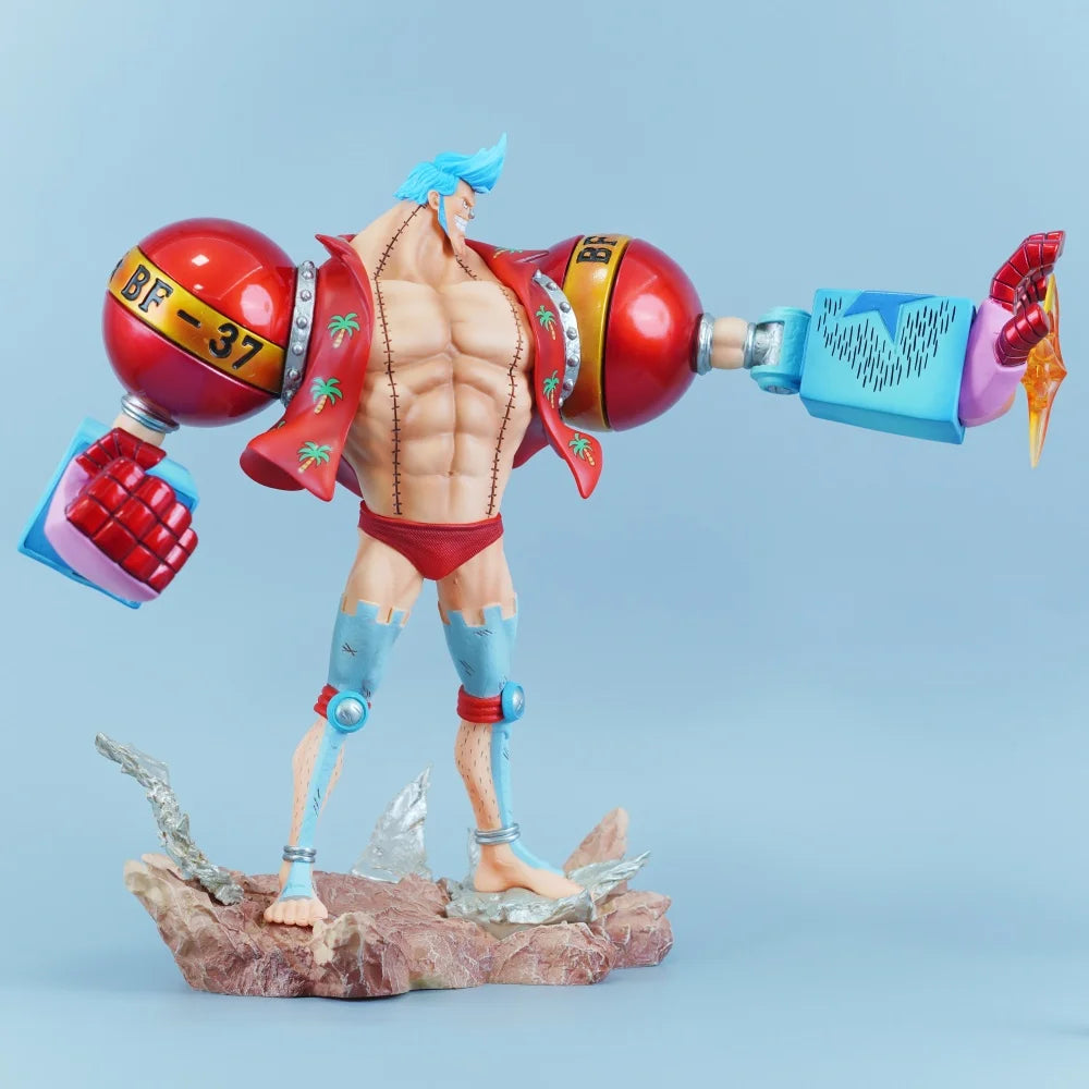 28,5 cm große Anime One Piece Figur Franky Actionfigur PVC Statue Tischdekoration Sammlermodell Spielzeug Geschenk
