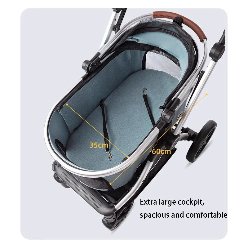 2025 New Strollers Dog Cat Lightweight Foldable Carrier Pet Portable Carrier Detachable Cat Dog Cage Pet Travel Trolley