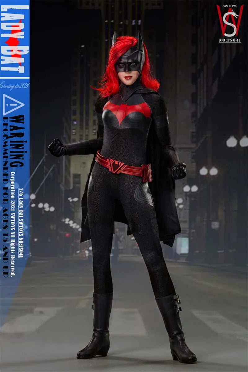 In Stock Swtoys FS041 1/6 Bat Girl Double Head Sculpt Figure Model 12'' Female Soldier Action Doll Full Set Toy for Collection