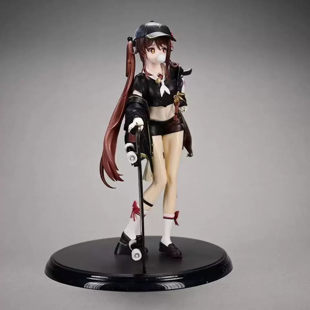 Anime Genshin Impact Hu Tao Action Figures Skateboard Girl Model Dolls Collectible Statue Trendy Toys Desktop Decoration Gifts