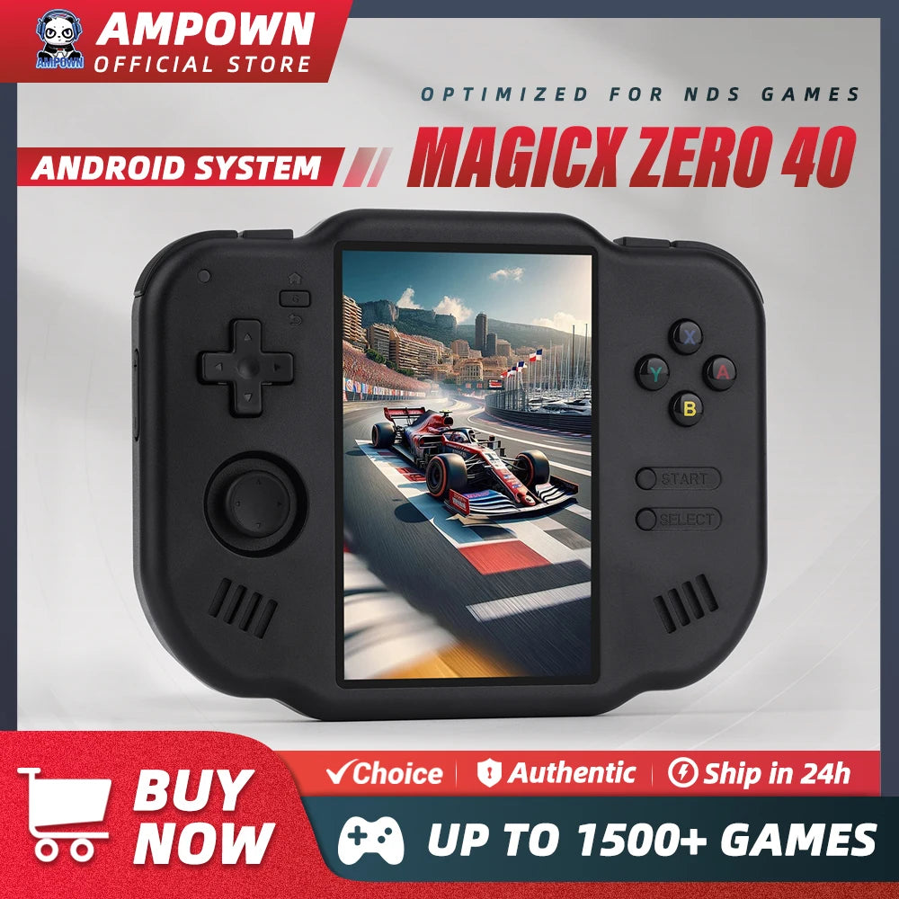 AMPOWN ZERO 40 Video Game Console 4'' IPS Multi-touch Screen Android System A133P Support Wifi Bluetooth Vibration Motor for NDS