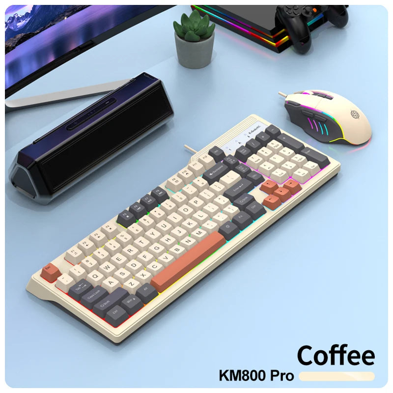 K-snake KM800 Pro kabelgebundenes Gaming-Tastatur- und Maus-Set Desktop-Computer Notebook Home Office beleuchtet USB