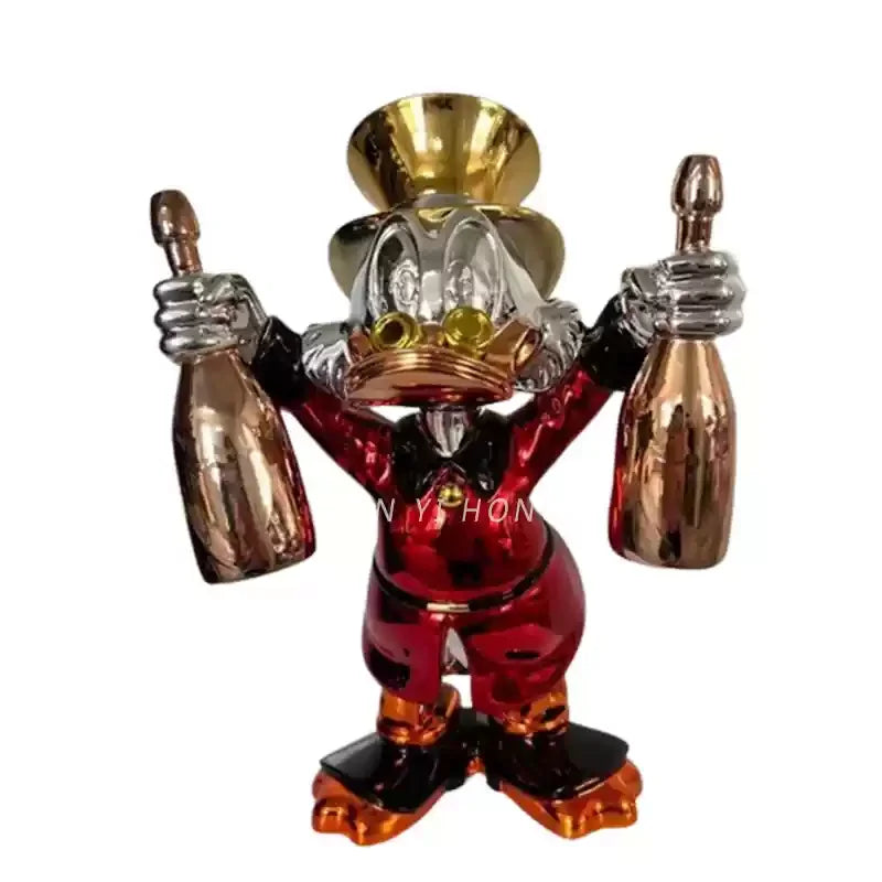2025 New Electroplated Donald Duck Wine Bottle Fiberglass Creative Decoration Personalized Indoor Cartoon Customized Gift