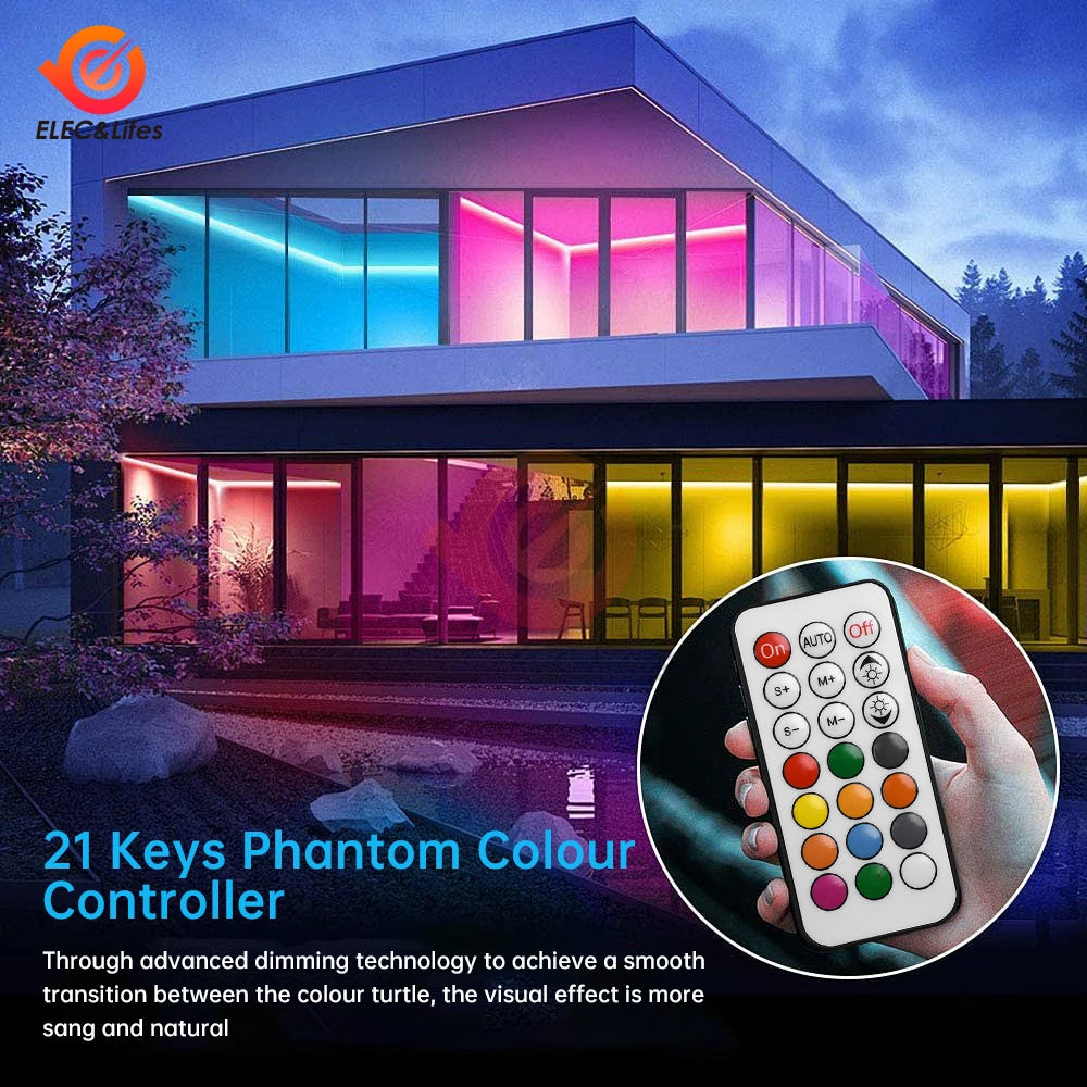 DC 5-24V LED Strip RGB Single Color Controller RF Remote Control 21 keys For monochrome 5050 2835 SMD LED Strip Light