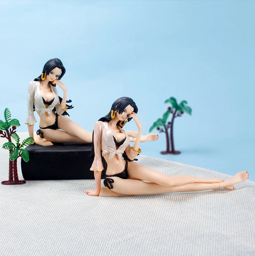 11CM Anime One Piece Boa·Hancock Figure GLITTER＆GLAMOURS Sitting Position Swimsuit Model Toy Gift Collection Action Figure PVC