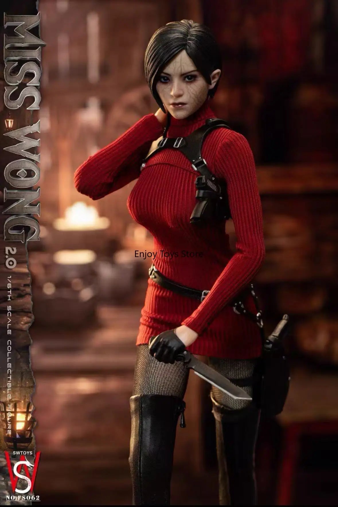 Spot Goods  Authentic SWTOYS FS062 Resident Evil Ada Wong 2.0 (Dual Head Sculpts, Movable Eyes) 1/6 Female Action Figure