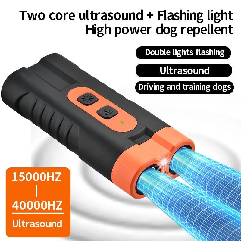 Electric Handheld Anti-barking Tool Stop Barking Ultrasonic LED Dog Training Device Waterproof Dog Trainer