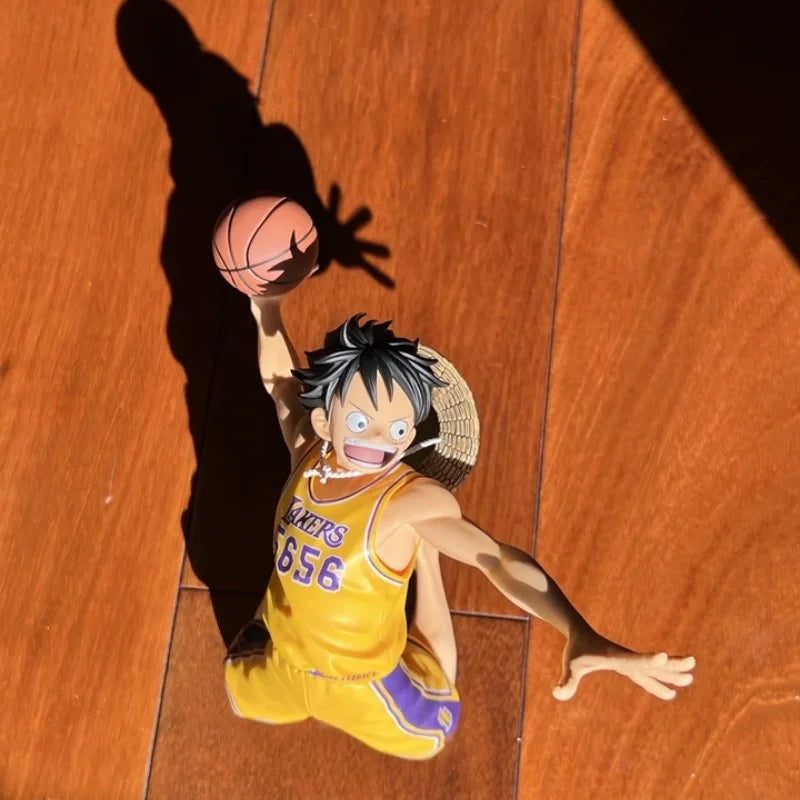 100% Bandai Spirits Banpresto One Piece Nba Master Stars Piece Monkey D. Luffy Prize Figure 17cm Pvc Desktop Ornament Gift