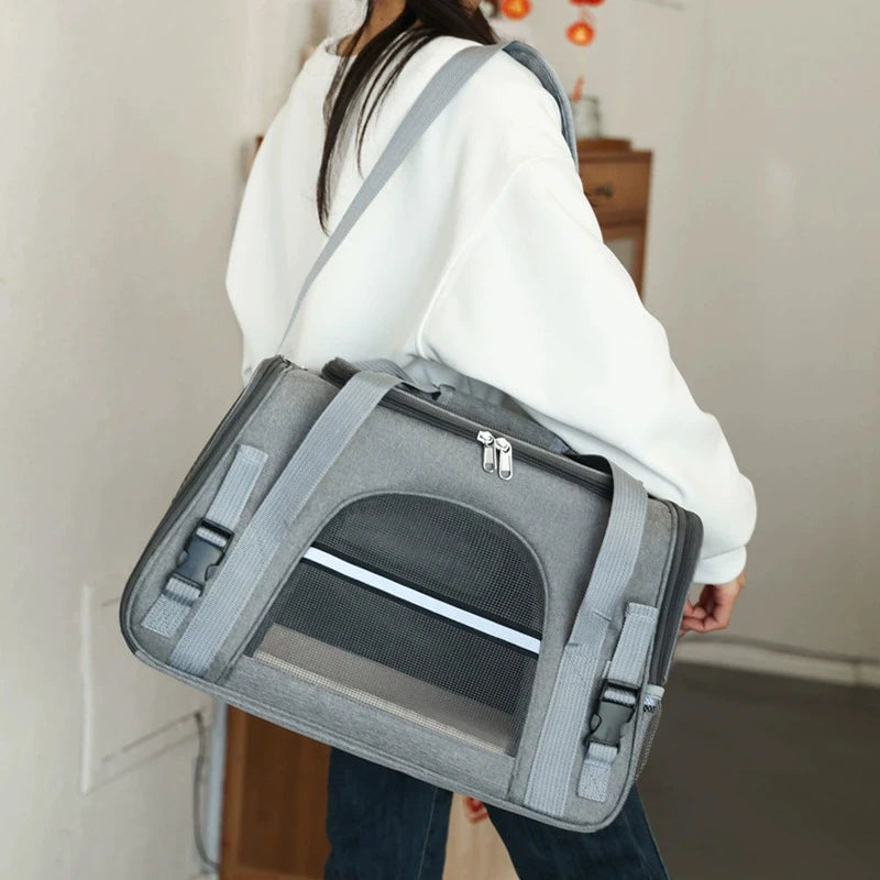 Cat Bags Portable Dog Carrier Bag Mesh Breathable Foldable Cats Carrier Bag Travel Breathable Transport Handbag Pet Travel Bags