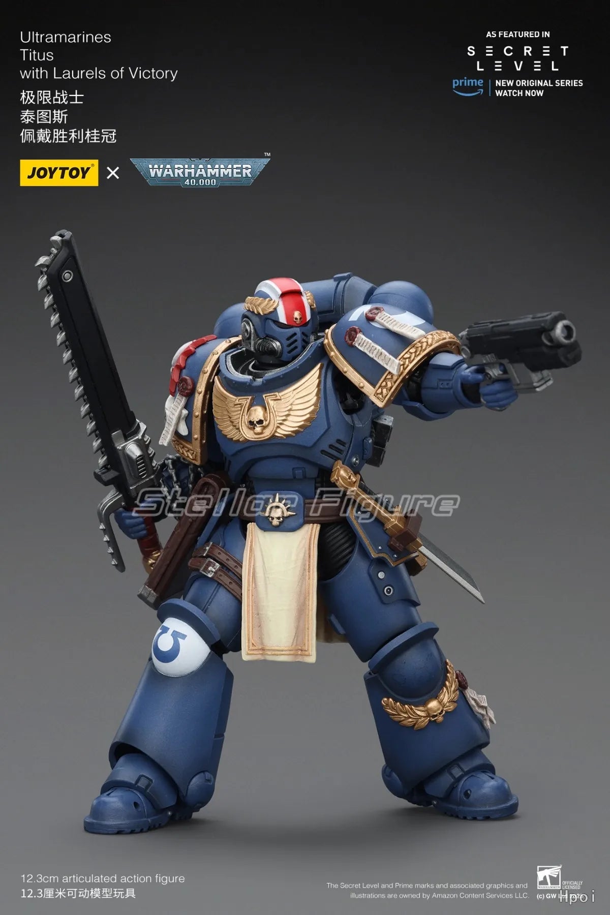 【SF】JOYTOY Warhammer 40K 1/18 Action Figure Ultramarines Titus with Laurels of Victory Model Toys Gifts Collection Ornaments