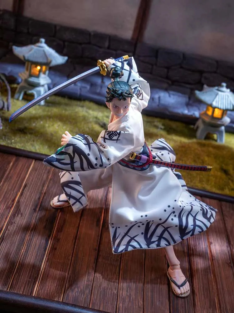 1/12 Shimotsuki Ryuma Soldier Final Battling Green Mini Long Robe Toys Clothes Accessory For Anime One Piece 6" Shf Figure Cos