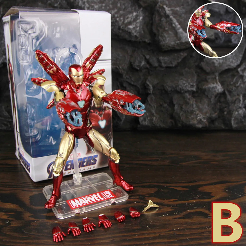 ZD Toys Marvel Iron Man MK85 2.0 LED 7" Action Figure The Infinity SAGA Mark LXXXV 1.0 Mark 85 Hologram Shield Nano Weapons Doll