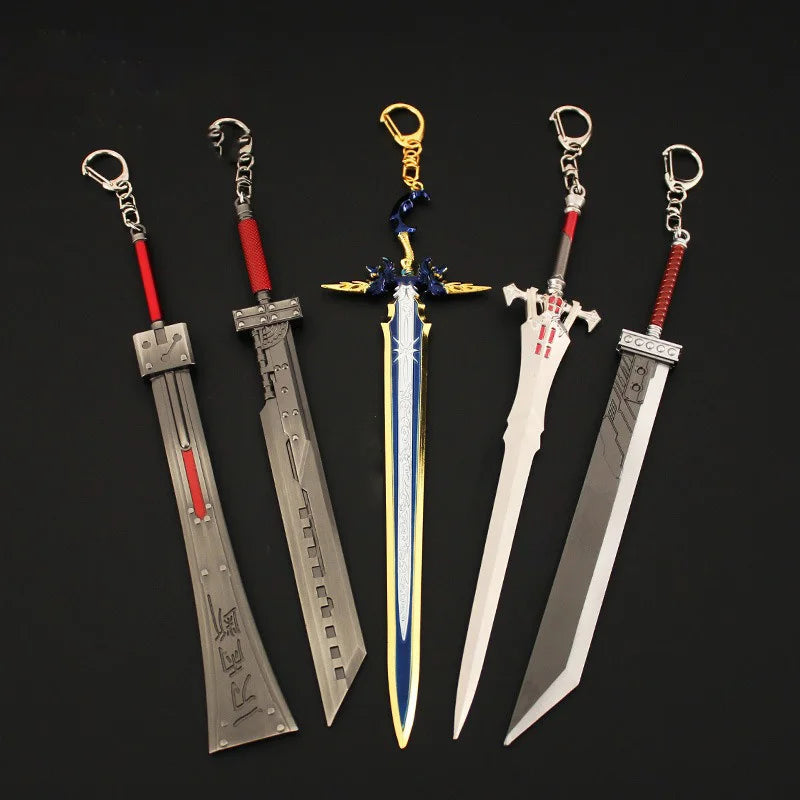 Final Fantasy Weapon Model - 22cm (8.66 Inches) Zinc Alloy, Rustproof, Dull Blade - Perfect for Game Fans, Collectors, and Gifts