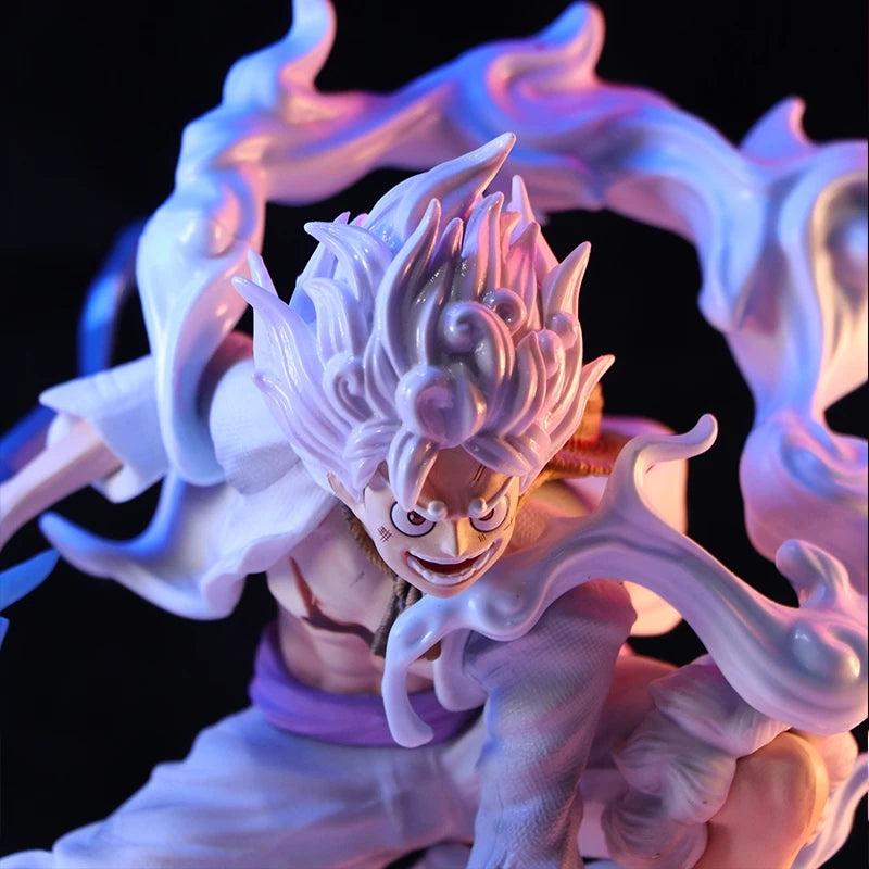 19cm Anime Luffy One Piece Figure Nika Luffy Gear 5th Action Figure Gear 5 Sun God Pvc Figurine Gk Statue Model Decoration Toys