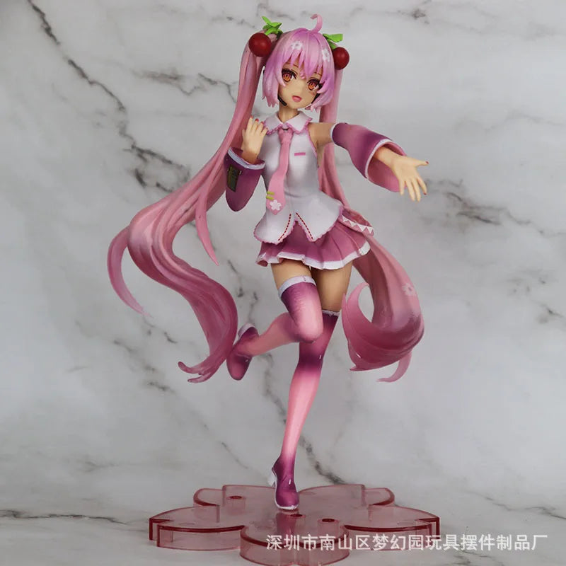 20 см нова аниме японска виртуална певица Хацуне Мику розова сакура приказка страна на чудесата kawaii фигурка PVC модел играчки кукла подаръци