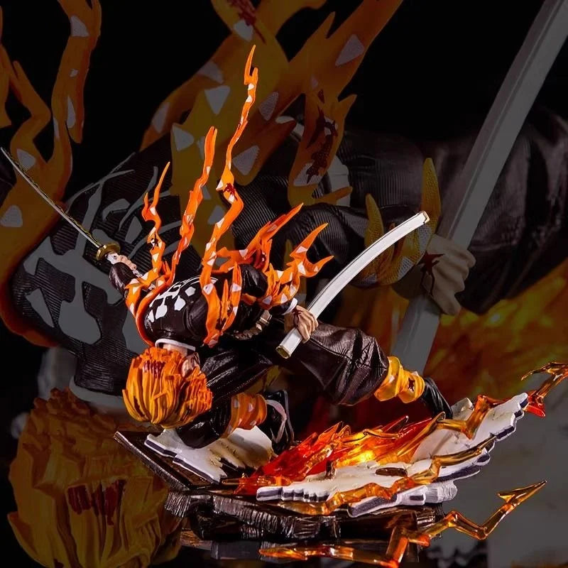 28cm Demon Slayer Agatsuma Zenitsu Thunder God Ver Anime Figure Collectible Figurine Desktop Decoration Gift For Anime Fans