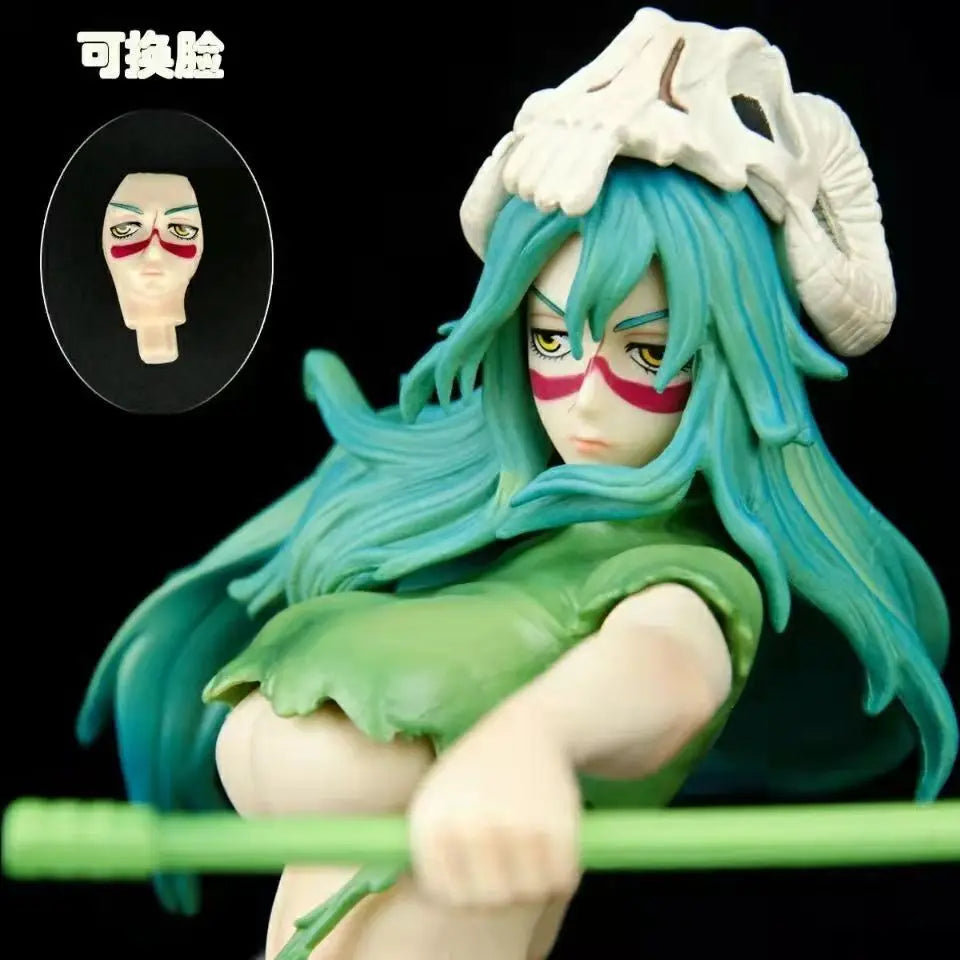 24cm BLEACH Nelliel Sexy Anime Figure Neliel Tu Oderschvank changeable face Action Figure Figurine Collection Adult Model Toys