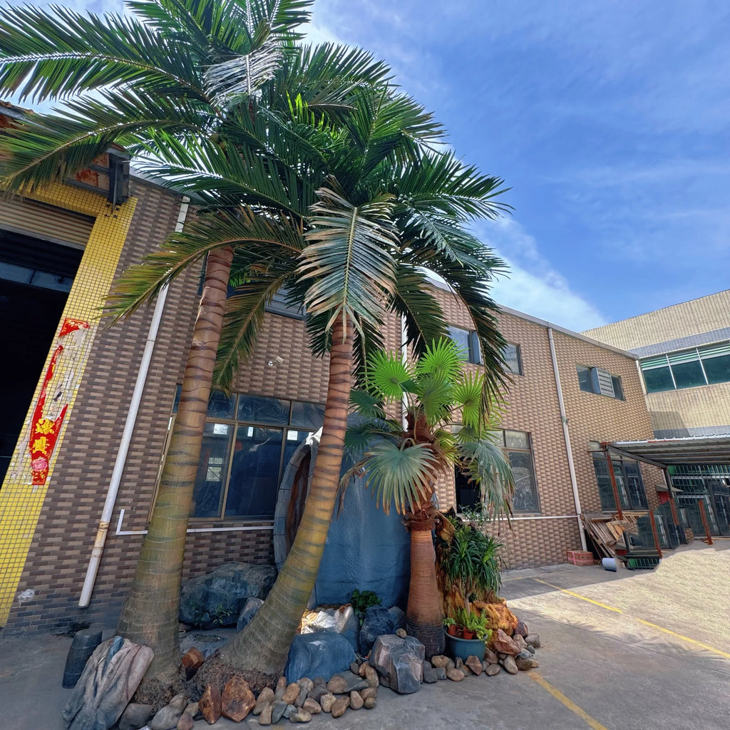 Big Faked Leaves Plants Outdoor Large Coconut Artificial Palm Trees for Home Garden Coastal Decor