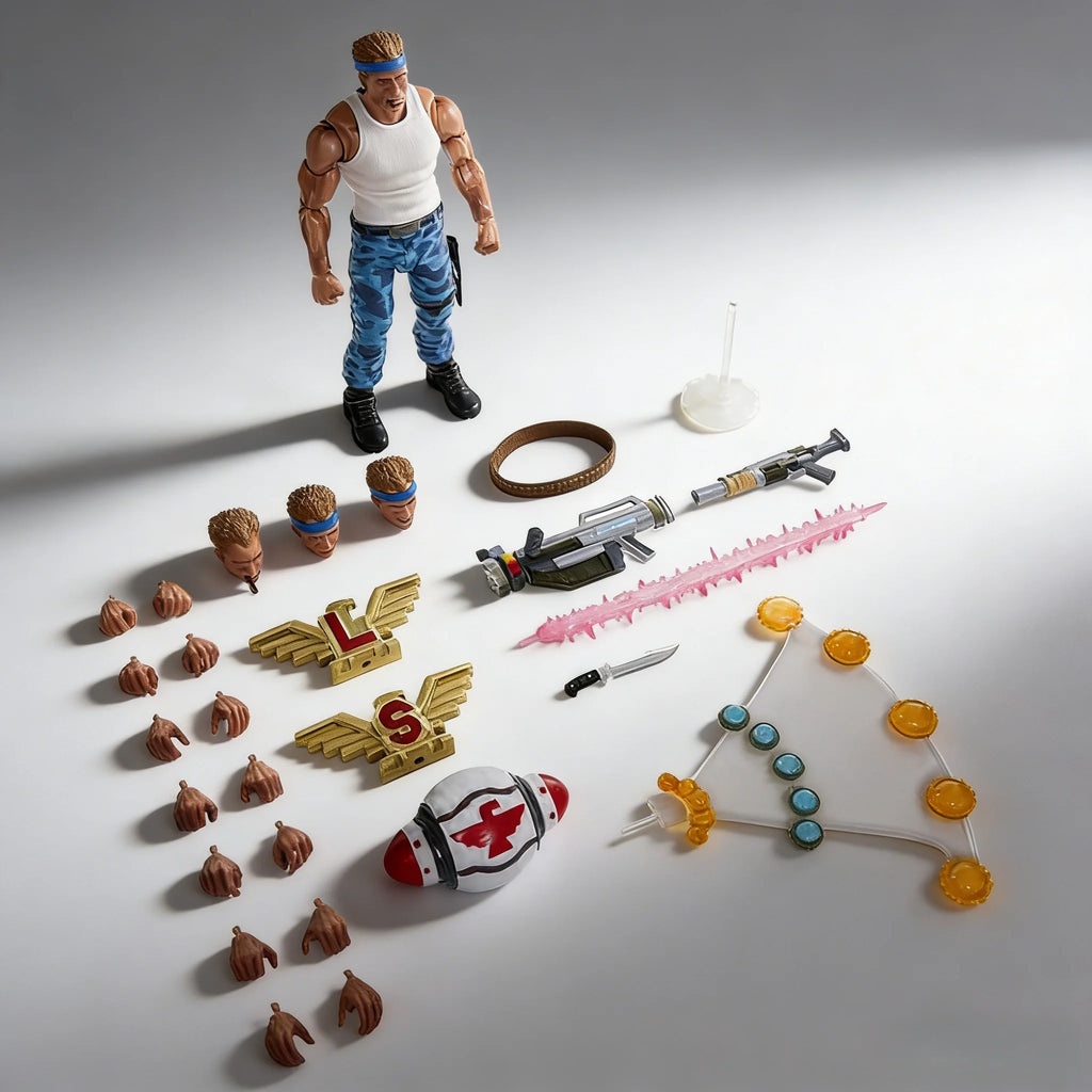 Hot Sale Premium Dna 1/12 Contra Bill Rizer Lance Bean Articulated Action Figure Collectible Model Toy Desktop Ornament