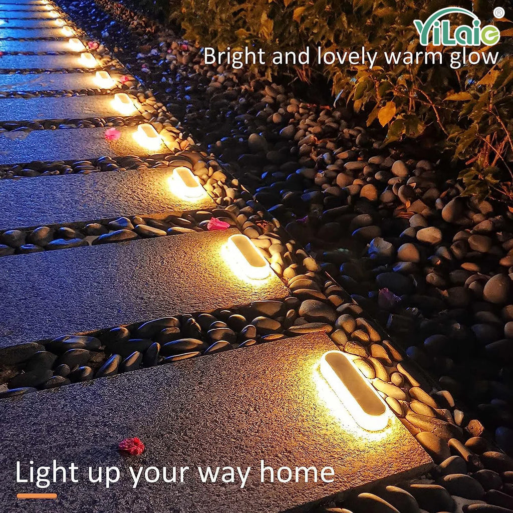 Quality Solar Step Lights Waterproof IP68 Warm White LED Path Lights Solar Powered Light Bar for Stairs Driveway Walkway Dock