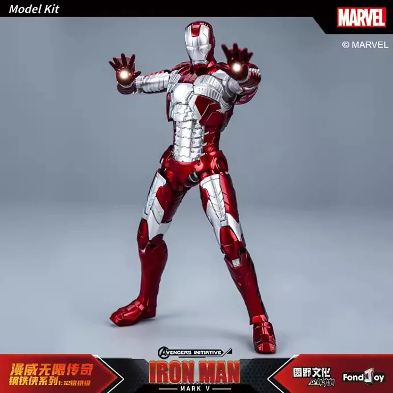 Iron Man Models Kit Mecha MARK V Fondjoy 1/12 The Infinity Saga MK5 Collectibles Joints Are Mobile Marvel Assembly Toy Kids Gift