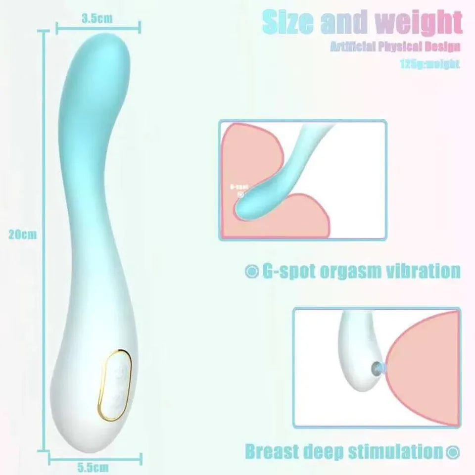 Sucking Gradient Double Headed Vibrator Female Masturbation Clitoral Orgasm Massager Sexy Adult Female Vibration Toy Dildo