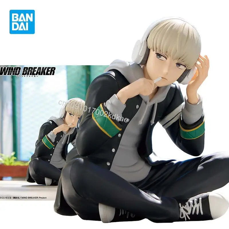 In stock Bandai Original WIND BREAKER Kaji Ren Chatting time! About 9 cm Action Figures Collection Model Toy Christmas Gift