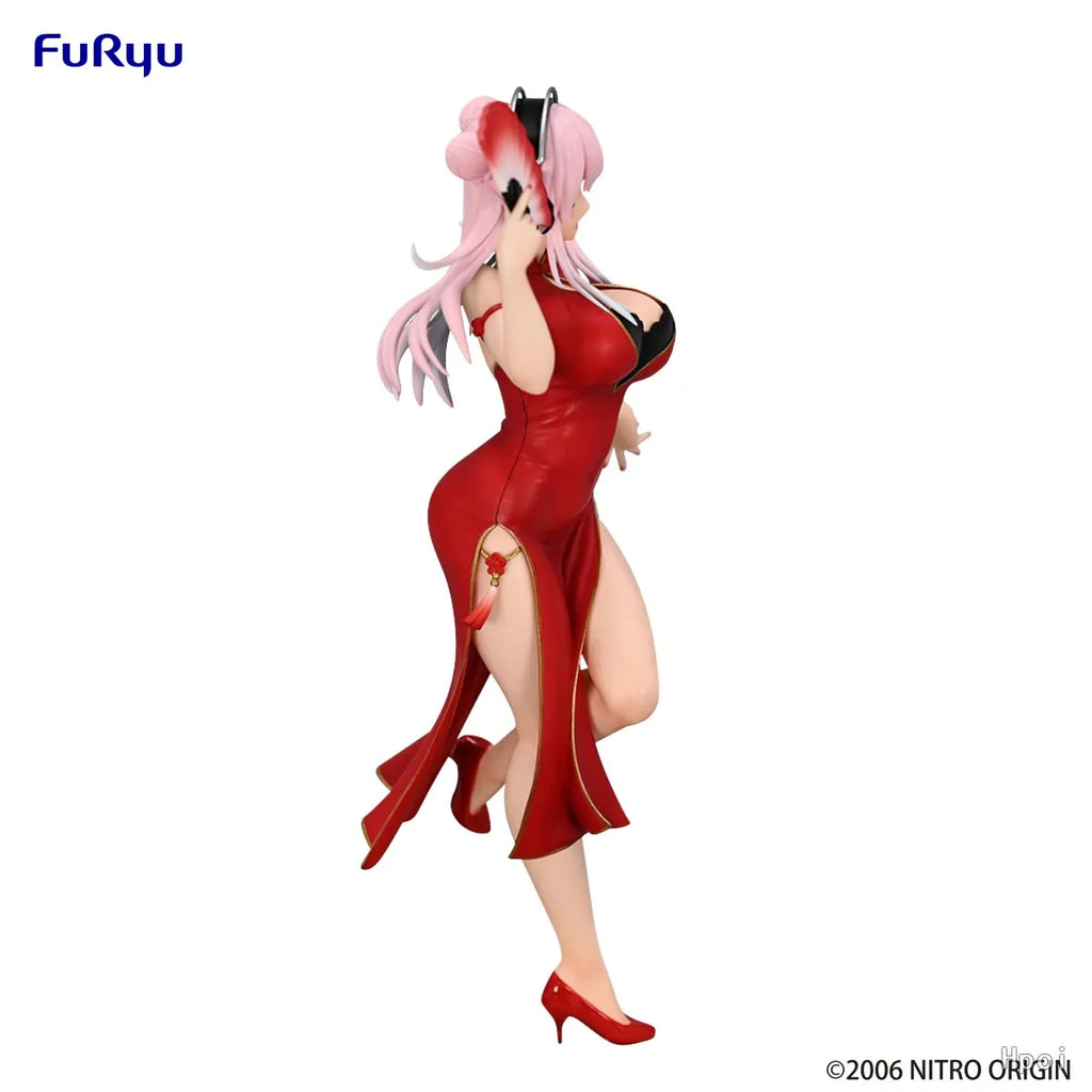 In Stock Original FURYU Super Sonico Trio-Try-iT Toy Doll-cheongsam Style Anime Doll Hand Figures Model Toy Gift Ornament