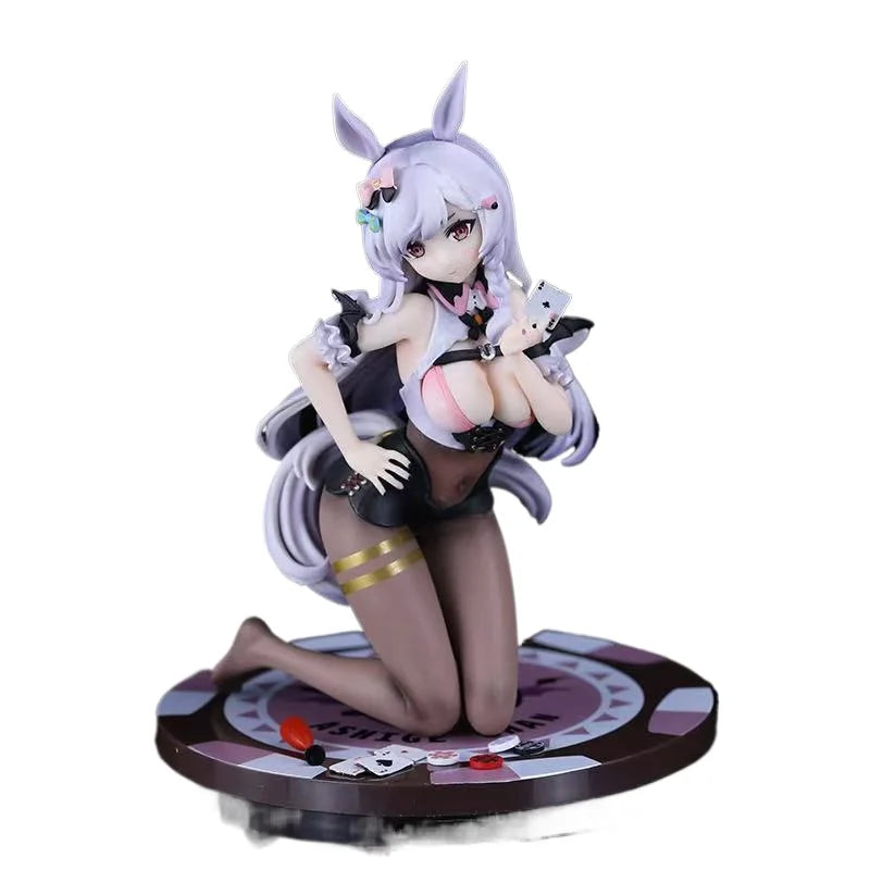 19cm Reed Sauce Lucky Dealer 1/7 Girl Toy Japanese Anime Character PVC Action Character Toy Game Collection Model Doll Gift