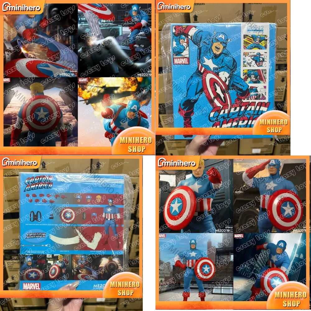 In Stock Mezco Ant ONE 12 Inch Silver Age Captain America Action Figure 1/12 Scale Collectible Toy for Adults Kids Fans Gift