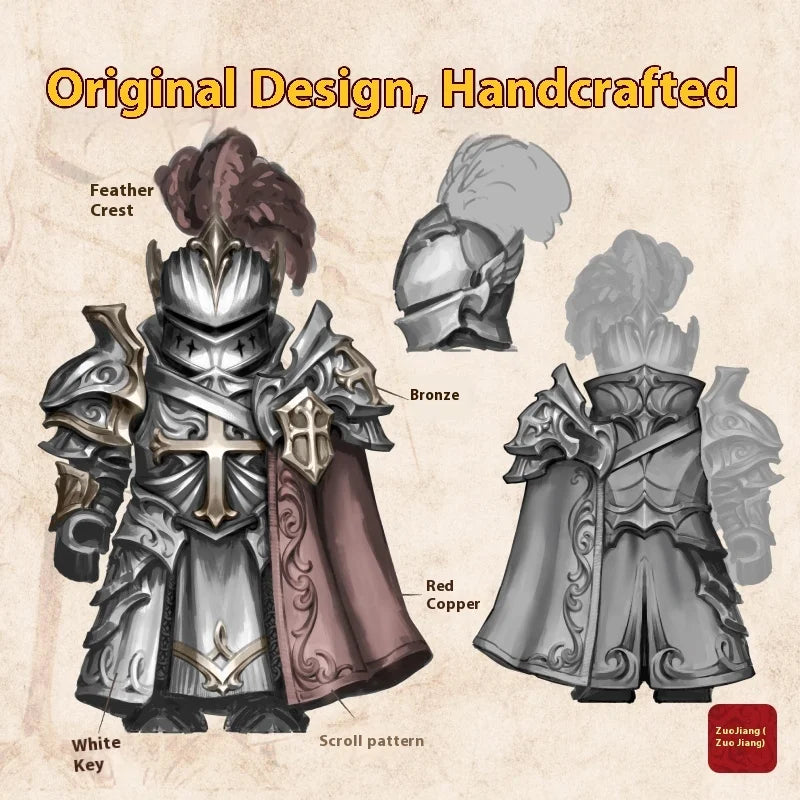 Paladin Metal Toy Crusader Figure Model Magnetic Detachable Desktop High-End Decorative Ornaments Figure Gift For A Few Days