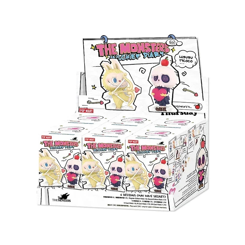 POP MART LABUBU THE MONSTERS Mischief Diary Series Blind Box Surprise Box Оригинална екшън фигурка Анимационен модел Орнамент Колекция