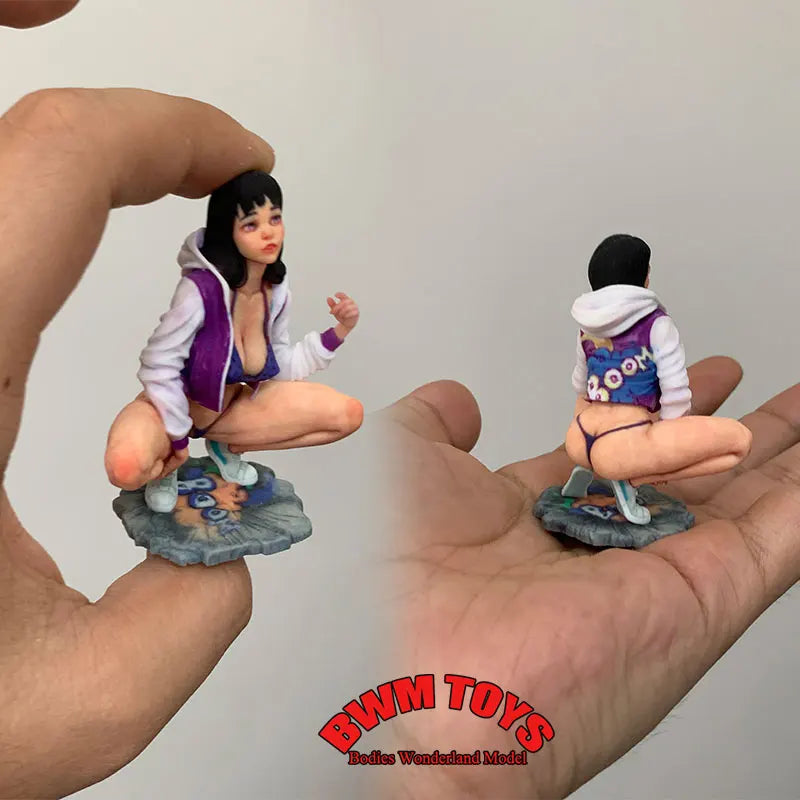 Handmade 1/12 1/10 1/16 1/18 Scale Sexy Anime Graffiti Girl Miniature Female Soldier Realistic Sculpture Desk Decor Figure