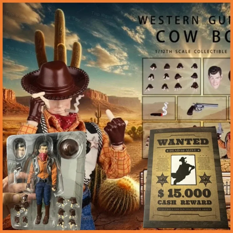 На склад на специална цена Joy Man Toys JMToys JM002 1/12 фигурка на уестърн шутър, пълен комплект, модел 6'', мъжки екшън модел играчка