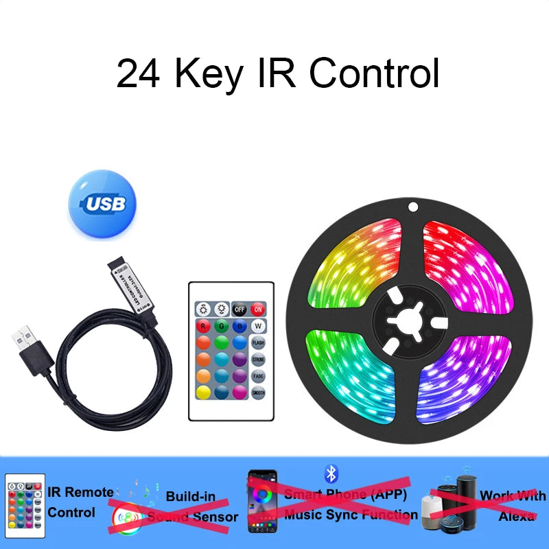 Bluetooth Led Strip Lights Usb For Tv Smart Led Tape Light 5V Flexible Led Lighting Strips 5050 Led Lights Strip For Room