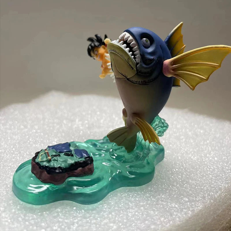 6,5 cm Anime Dragon Ball Kinder Goku Figur Son Goku Kick Fish PVC Statue Actionfiguren Sammlermodell Spielzeug Geschenke